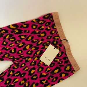 NWT Gucci full footed leopard tights